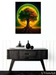 Tree of Life – Surreal Sacred Tree, Glowing Solar Ring Wall Poster, Mystical Nature Artwork for Home Decor by UVionArt - Image 3