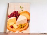 Le Petit Festin – Mediterranean Cheese and Wine Art Print, Still Life Kitchen Wall Decor, French Rustic Picnic Poster by UVionArt - Image 5
