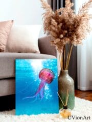 Lumaqua – Vibrant Jellyfish Wall Art, Underwater Ocean Scene, Marine Life Print, Ocean Lover Decor by UVionArt - Image 2