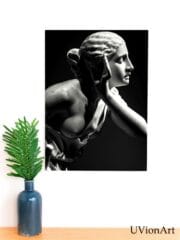 Marble Echo – Classical Sculpture Wall Art, Black and White Fine Art Print, Minimalist Greco-Roman Decor by UVionArt