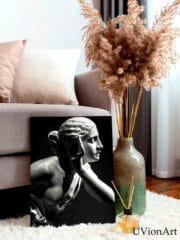 Marble Echo – Classical Sculpture Wall Art, Black and White Fine Art Print, Minimalist Greco-Roman Decor by UVionArt - Image 2
