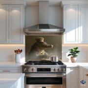 Chef Alligator Kitchen Backsplash – Humorous Animal Cooking kitchen Decor, UVionArt Whimsical Gator Print, Funny Backsplash - Image 4