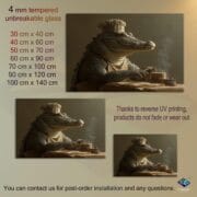 Chef Alligator Kitchen Backsplash – Humorous Animal Cooking kitchen Decor, UVionArt Whimsical Gator Print, Funny Backsplash - Image 6
