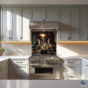 Three Monkeys Cooking – Funny Glass Backsplash Art for Kitchen | UV Printed Tempered Glass Backsplash by UVionArt - Image 2