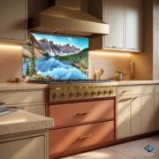 Mountain Lake Glass Backsplash – Scenic Nature Wall Art for Kitchen | Tempered Glass UV Panel by UVionArt - Image 8