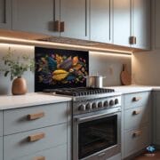 Colorful Leaves Glass Backsplash – 3D Botanical Art on Tempered Glass | UV Printed Autumn Wall Panel - Image 8