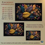 Colorful Leaves Glass Backsplash – 3D Botanical Art on Tempered Glass | UV Printed Autumn Wall Panel - Image 10