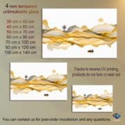 Gold Landscape Kitchen Backsplash | Tempered Glass UV Print | Heat Resistant Tempered Glass Panel | Easy Clean Modern Stove Splashback - Image 10