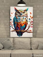 Colorful Owl Glass Wall Art | Vibrant Animal Illustration Print | UV on Tempered Glass | Modern Bird Decor | Boho Nature Home Accent - Image 5
