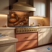 Rustic Kitchen Still Life Backsplash – Bronze Tempered Glass Panel with Bread and Fruit – UV Printed Stove Wall Art - Image 6