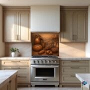 Rustic Kitchen Still Life Backsplash – Bronze Tempered Glass Panel with Bread and Fruit – UV Printed Stove Wall Art - Image 10