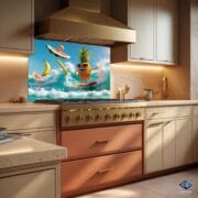 Tropical Fruit Surf Party Kitchen Backsplash | Vibrant Tempered Glass Panel | Fun Summer UV Print Wall Decor - Image 6