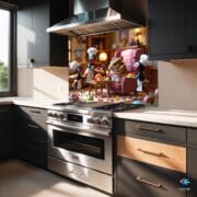 Whimsical Chef Ants & Hamster Feast – UV Printed Tempered Glass Backsplash for Fun Kitchen Decor - Image 4