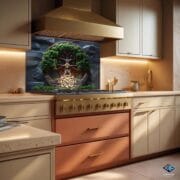 Celtic Tree of Life Glass Backsplash – UV Printed Tempered Glass Wall Panel for Kitchen Decor - Heat Resistant Kitchen Backsplash - Image 6