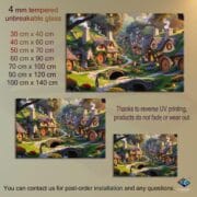 Fantasy Hobbit Village Glass Backsplash – Kitchen Wall Art Panel – Heat Resistant Decorative Glass – Fairy Tale Cottage Decor - Image 2