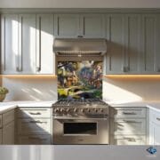 Fantasy Hobbit Village Glass Backsplash – Kitchen Wall Art Panel – Heat Resistant Decorative Glass – Fairy Tale Cottage Decor - Image 8