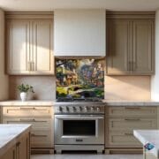 Fantasy Hobbit Village Glass Backsplash – Kitchen Wall Art Panel – Heat Resistant Decorative Glass – Fairy Tale Cottage Decor - Image 10