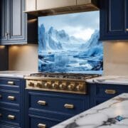 Glacier Landscape Glass Backsplash | UV Printed Tempered Panel | Arctic Nature Wall Art for Kitchen | Ice Blue Heat Resistant Decor - Image 3