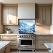 Glacier Landscape Glass Backsplash | UV Printed Tempered Panel | Arctic Nature Wall Art for Kitchen | Ice Blue Heat Resistant Decor - Image 10