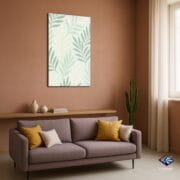 Minimal Botanical Leaf Glass Wall Art | UV Printed Tempered Panel | Soft Green Modern Nature Decor | Eco-Inspired Vertical Artwork - Image 6