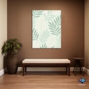 Minimal Botanical Leaf Glass Wall Art | UV Printed Tempered Panel | Soft Green Modern Nature Decor | Eco-Inspired Vertical Artwork - Image 7