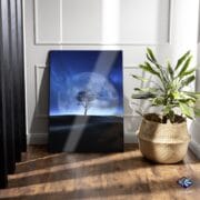 Moonlight Tree Glass Wall Art | UV Printed Night Landscape | Full Moon Silhouette Tempered Glass Panel | Dreamy Nature Home Decor - Image 3