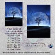 Moonlight Tree Glass Wall Art | UV Printed Night Landscape | Full Moon Silhouette Tempered Glass Panel | Dreamy Nature Home Decor - Image 10