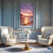 Sunset Beach Glass Wall Art | UV Printed Ocean Landscape Panel | Golden Hour Coastal Tempered Glass | Tranquil Tropical Home Decor - Image 7