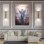 Jesus Christ Glass Wall Art | UV Printed Spiritual Panel | Christian Resurrection Scene | Faith-Inspired Tempered Glass Home Decor - Image 2
