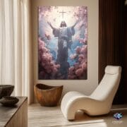 Jesus Christ Glass Wall Art | UV Printed Spiritual Panel | Christian Resurrection Scene | Faith-Inspired Tempered Glass Home Decor - Image 4