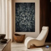 Gold Botanical Pattern Glass Wall Art | UV Printed Dark Floral Design | Elegant Tempered Vertical Panel | Luxury Nature-Inspired Decor - Image 4