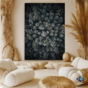 Gold Botanical Pattern Glass Wall Art | UV Printed Dark Floral Design | Elegant Tempered Vertical Panel | Luxury Nature-Inspired Decor - Image 9