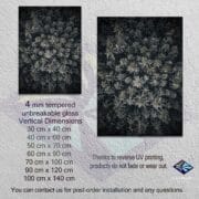 Gold Botanical Pattern Glass Wall Art | UV Printed Dark Floral Design | Elegant Tempered Vertical Panel | Luxury Nature-Inspired Decor - Image 10