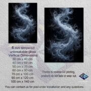 Abstract Cosmic Flow Glass Wall Art | UV Printed Energy Swirl Design | Black Tempered Glass Panel | Modern Sci-Fi Home Decor - Image 10