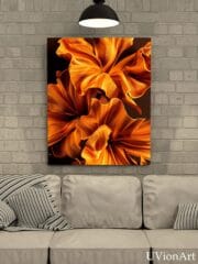 Sculptural Luxury Abstract Art Print – Elegant Gold & Amber Flow Texture for Contemporary Interiors, UVionArt Poster - Image 4