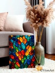 Gembeat Abstract Wall Art – Colorful Crystal Pattern Print, Modern Geometric Gemstone Poster, Rainbow Stone Art for Living Room or Office - Image 2