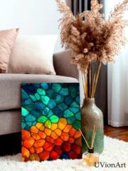 Gembeat Gradient Wall Art – Abstract Crystal Stone Art, Sunset Color Geometric Poster, Vibrant Modern Home Decor by UVionArt - Image 2