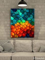 Gembeat Gradient Wall Art – Abstract Crystal Stone Art, Sunset Color Geometric Poster, Vibrant Modern Home Decor by UVionArt - Image 4