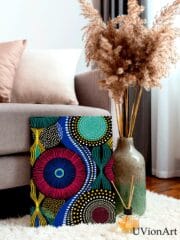 Lineform – Modern Abstract Dot Art Print, Tribal Geometric Wall Decor, Colorful Contemporary Pattern by UVionArt - Image 2
