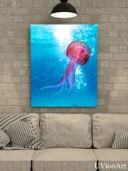 Lumaqua – Vibrant Jellyfish Wall Art, Underwater Ocean Scene, Marine Life Print, Ocean Lover Decor by UVionArt - Image 4