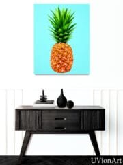 Tropical Azul – Pineapple Pop Art, Bright Kitchen Wall Decor, Kitchen Vibe, Colorful Fruit Artwork by UVionArt - Image 3
