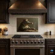 Chef Alligator Kitchen Backsplash – Humorous Animal Cooking kitchen Decor, UVionArt Whimsical Gator Print, Funny Backsplash - Image 3