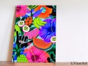 Tutti Frutti Tropical Backsplash – Colorful Glass Panel with Exotic Fruits & Flowers by UVionArt - Image 5