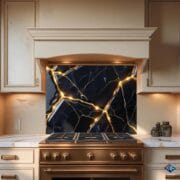 Black and Gold Marble Glass Backsplash – Luxury UV Printed Kitchen Wall Panel | Tempered Glass Art by UVionArt - Image 7