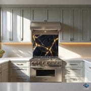 Black and Gold Marble Glass Backsplash – Luxury UV Printed Kitchen Wall Panel | Tempered Glass Art by UVionArt - Image 8