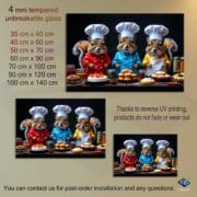Chef Squirrels Kitchen Glass Backsplash – Cute Animal Wall Panel | UV Printed Tempered Glass Art for Fun Cooking Spaces - Image 9