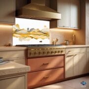 Gold Landscape Kitchen Backsplash | Tempered Glass UV Print | Heat Resistant Tempered Glass Panel | Easy Clean Modern Stove Splashback - Image 7