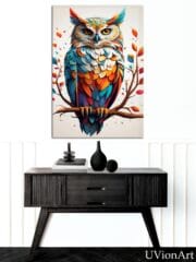 Colorful Owl Glass Wall Art | Vibrant Animal Illustration Print | UV on Tempered Glass | Modern Bird Decor | Boho Nature Home Accent - Image 4