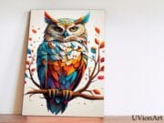 Colorful Owl Glass Wall Art | Vibrant Animal Illustration Print | UV on Tempered Glass | Modern Bird Decor | Boho Nature Home Accent - Image 6