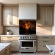 Dark Forest Kitchen Backsplash | Tempered Glass Wall Panel | UV Printed Woodland Art | Moody Nature Decor | Heat-Resistant Panel - Image 7